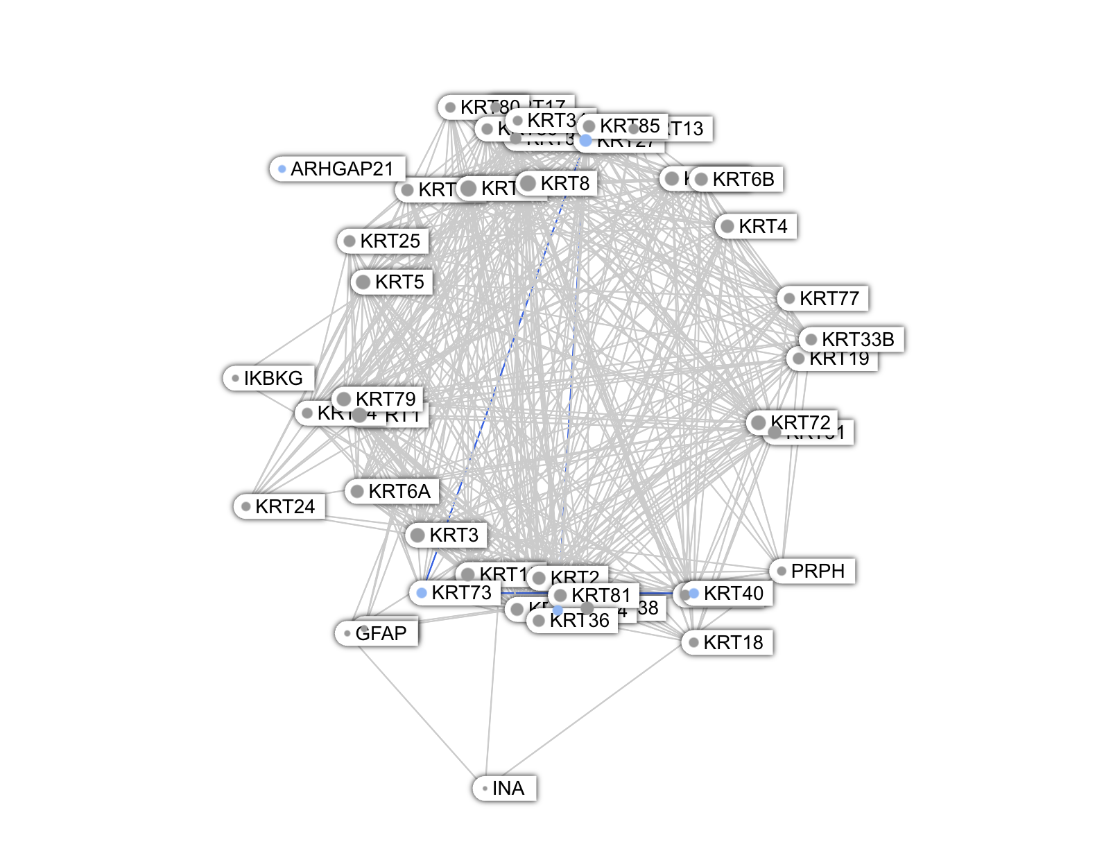 Interconnected Keratin graph
